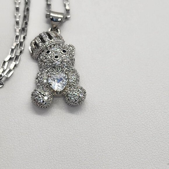 Brand New Crown Teddy Bear Necklace - Picture 3 of 4